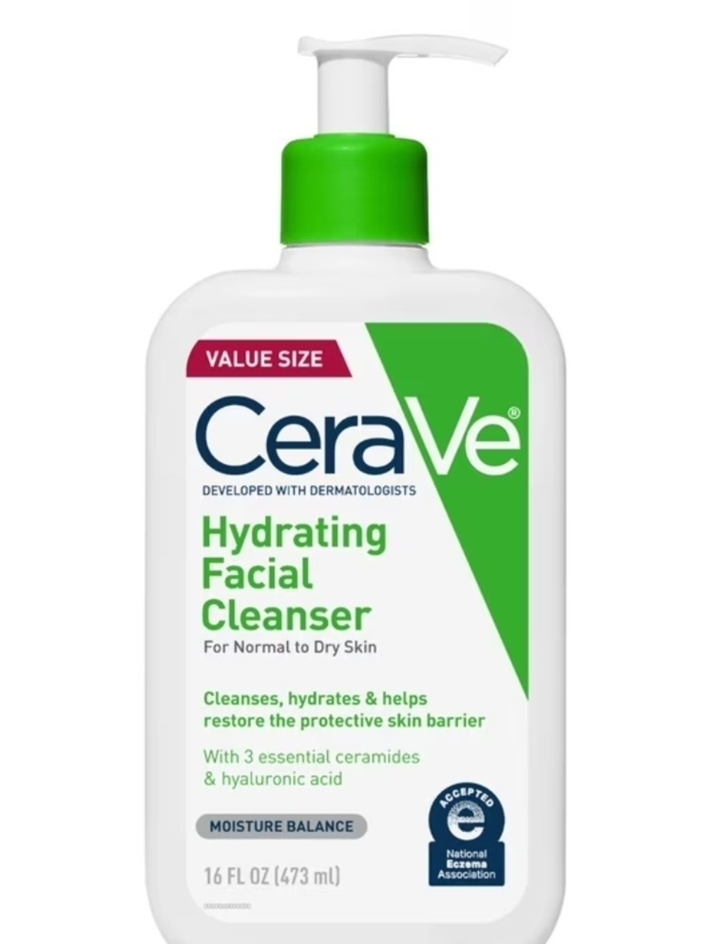 CeraVe Hydrating Facial Cleanser — Green and White